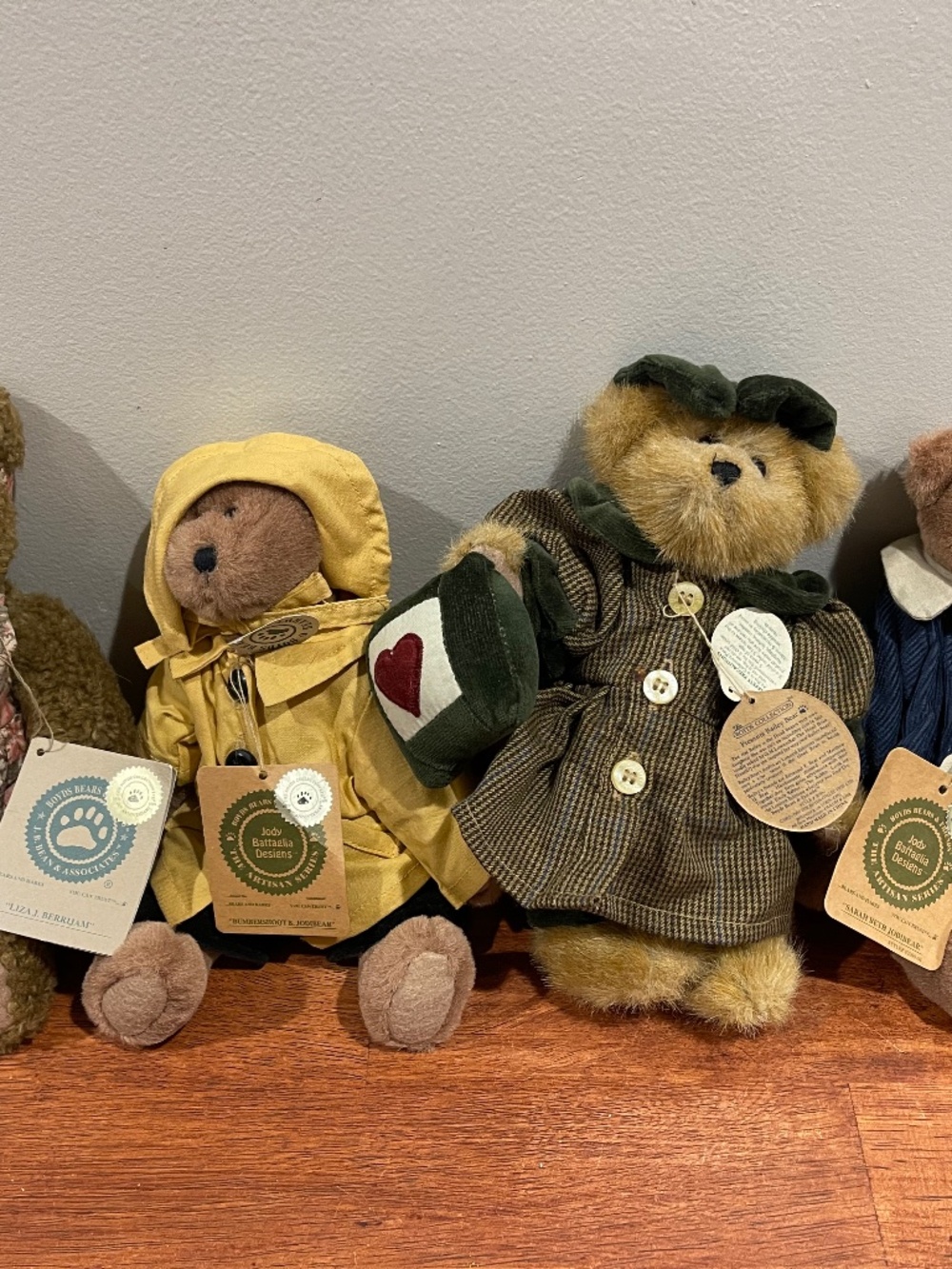 Lot of 4 Boyds Bears Plush with Tags Vintage Collectible Bears Assorted